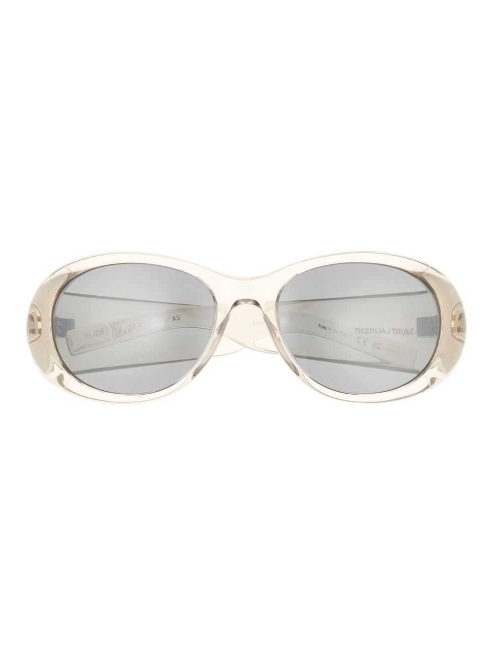 Saint Laurent Transparent/Clear Oval Sunglasses with Silver Lenses
